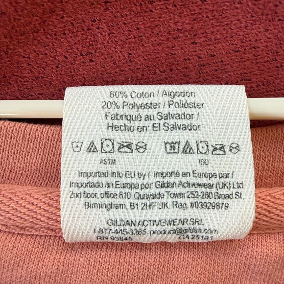 Comfort Colors Lacrosse Embroidered Crewneck Sweatshirt ~ Coral ~ Size Large - Picture 7 of 10